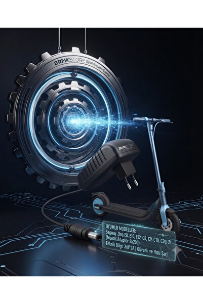 BRMK STORE Segway Zing E8 E10 E12 C8 C9 C10 UYUMLU MUADİL ŞARJ CİHAZI ADAPTÖR...