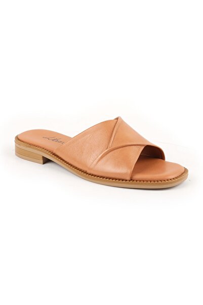 Libero Women's Slippers Daily Genuine Leather Cross-Strapped Anatomical Flat ...