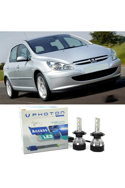 Photon Peugeot 307 Led Xenon Kısa Far Ampulü H7 Access Yeni Seri Beyaz 2000-2005