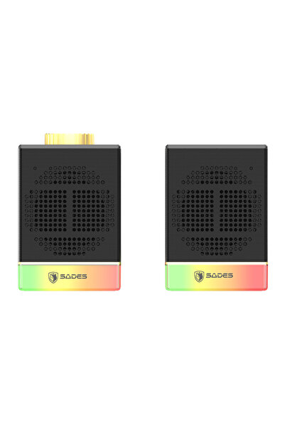 Sades gaming ηχεία Dionsyn με RGB φωτισμό, 2x 5W, Bluetooth & USB-C/USB, μαύρα
