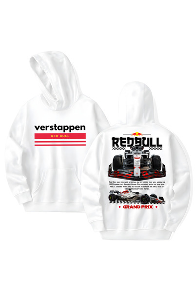 STİL-X Max Verstappen Printed Cotton Long Sleeve Hooded Sweatshirt with 3 Yarns