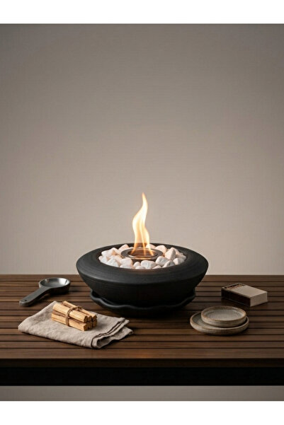 LUNİVAA HOME Modern New Generation Desktop Fireplace Artificial Fire Pit Gard...