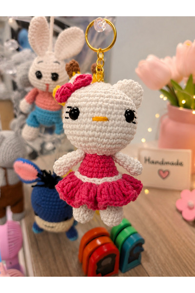 Generic Brand Handmade amigurumi cat keychain
