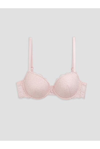 LC Waikiki LCW DREAM Pembe Balenli Dolgusuz Dantelli Tişört Sütyen