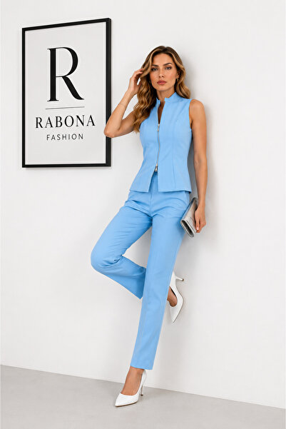 Rabona Fashion Skyline Elegance Zippered Vest & Pants Set