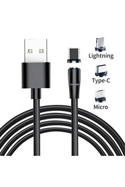 OEM Cablu de încărcare cu 3 pini magnetici LED albastru - 1,5 m