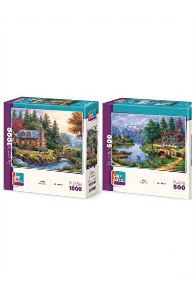 Tıfıl Toys Wooden Bridge and Swan Lake Double Set - 1000 + 500 Piece Double P...