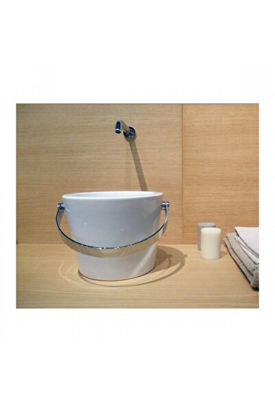 SCARABEO Bucket 8803Πορσελάνινος Επικαθήμενος Νιπτήρας Λευκός Ø40,5 cm
