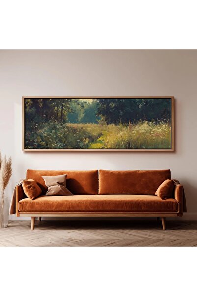 dekorodam Ahşap Çerçeveli Panoramik Oturma Odası Salon Tablosu