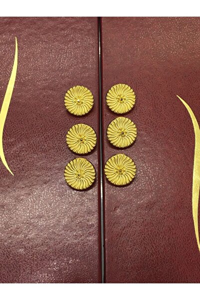 karantuhafiye Italian Metalized Blouse Button / Set of 6 / Gold / 1.2 cm