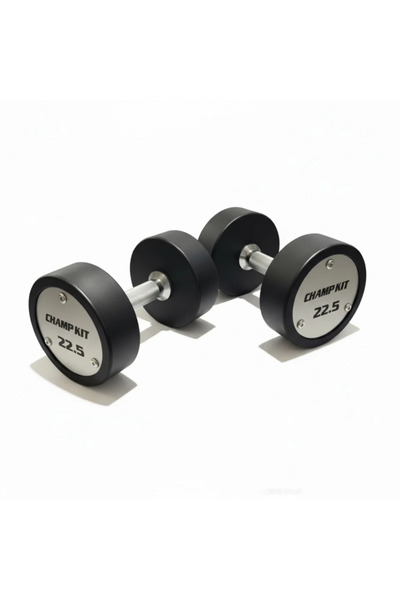 Champ Kit 22.5 kg Fixed Weight Rubber Round Dumbbell Pair