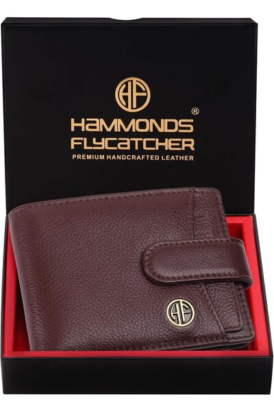 HAMMONDS FLYCATCHER RFID Protected Brown Nappa Leather Wallet for Men|5 Card ...