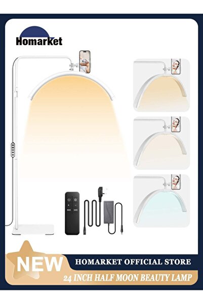 Homarket مصباح أرضي LED على شكل نصف قمر لتمديد الرموش والوشم ومهنة التجميل