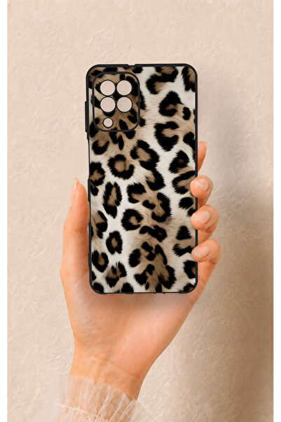 Vip Case Samsung A22 Uyumlu Leopar Derisi Desenli Silikon Kılıf