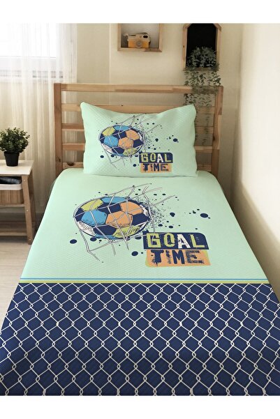 milbaygrup طقم بيكيه فردي مطبوع عليه كرة قدم للأطفال والرضع مقاس 160 × 220 سم