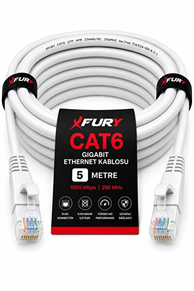 FURY Cat6 Ethernet Cable 5 Meters Rj45 Lan Internet Modem Router Computer Cable