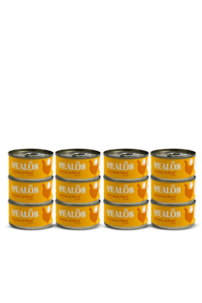 MEALOS Milos Canned Wet Cat Food with Chicken and Beef in Jelly 12 Pcs in 80g