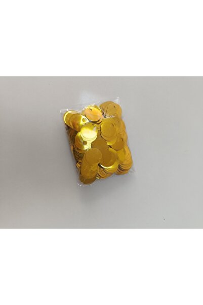 HOBİ 20 mm plastik payet süsleme pulu çanta pulu 50 gr paket CANLI GOLD RENK