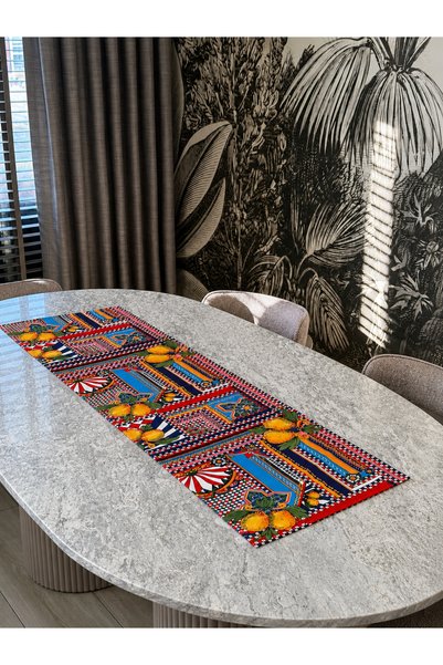 Skhome سجادة ممر ملونة بطبعة الليمون العصرية 1 قطعة 40x140 سم (SKR-75)