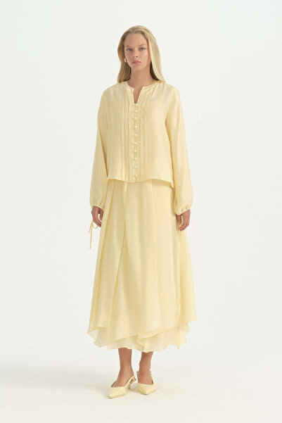 Nihan Ribbed Detailed Shirt - Butter Yellow