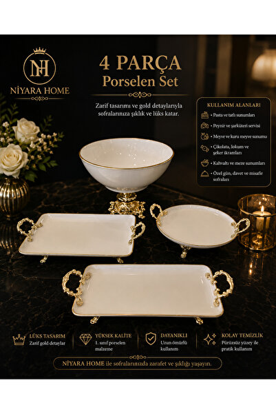 Niyara home 4 Piece Porcelain Presentation Set