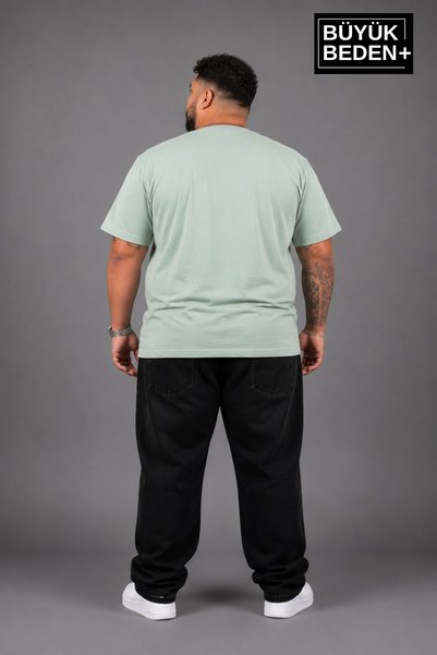 Superlife Süperlife Büyük Beden Erkek V Yaka Pamuklu Basic Tişört Lacivert 3XL-6XL SPR26BTS509