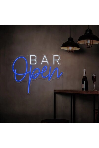 NEON TABELACIM Open BAR Yazılı Neon Tabela