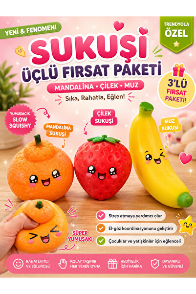 BLACK DİAMOND PLUSH TOY 3’lü Sukuşi Meyve Serisi nedooh
