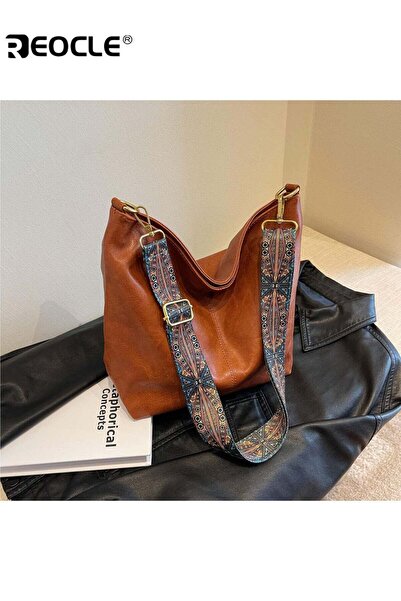 REOCLE Women's Large Capacity Messenger Bag Popular Tote Bag Design PU Materi...