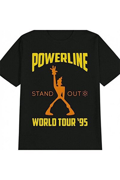 BASEPULSE Men'S Powerline Graphic Tee - Black Casual Crew Neck Shirt Featurin...