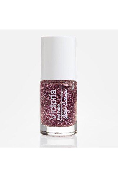 Victoria Oja Long Lasting Fucsia cu Glitter Argintiu si Confetti, 6 ml