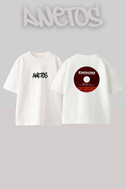 Anetos Eminem Show_1 Design Printed Unisex Oversize White Tshirt