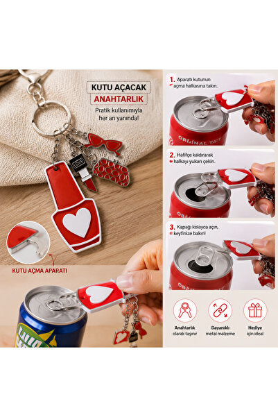 DKY Women's Stylish Keychain Bag Charm Box Beverage Opener All-In-One