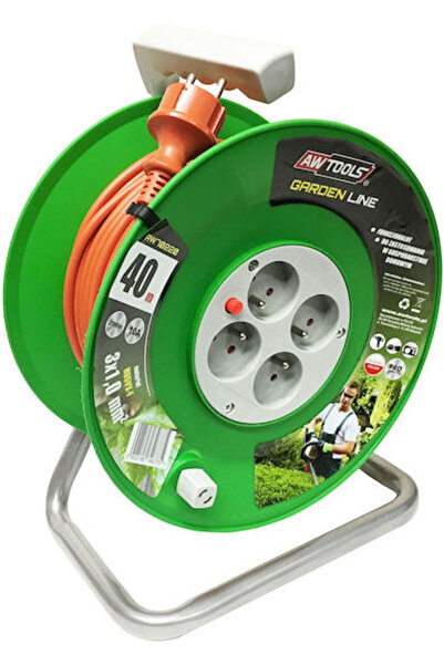 AwTools Cablu prelungitor pe tambur 3 x 1mm²/10m Portocaliu Cod: aw_489051