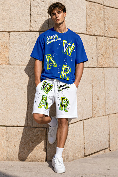 MODEX STYLE 100% Cotton Oversize One T-Shirt Shorts Set Unisex Premium Printe...