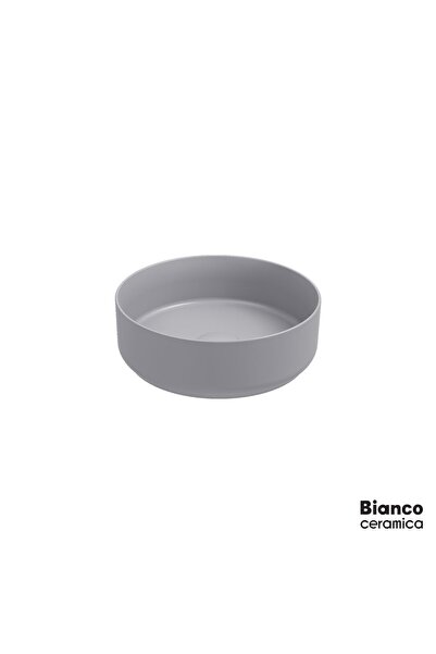 BIANCO CERAMICA Etna Νιπτήρας Πορσελάνης Επικαθήμενος Φ36 Stone Grey