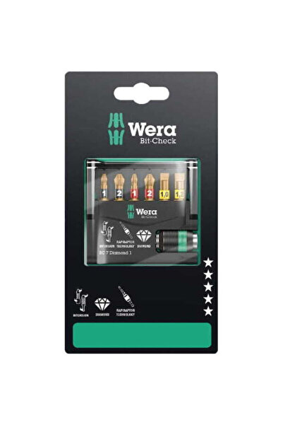 wera Set de biți Bit-check 7 Diamond 1 Sb pe blister, 7 bucăți Cod: 05073419001