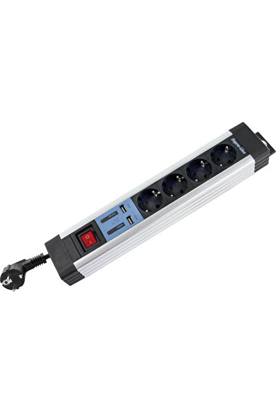 Rev Πολύπριζο 4 θέσεων με 2 USB-A, διακόπτη και καλώδιο 2.2μ. Κωδικός: 001443...