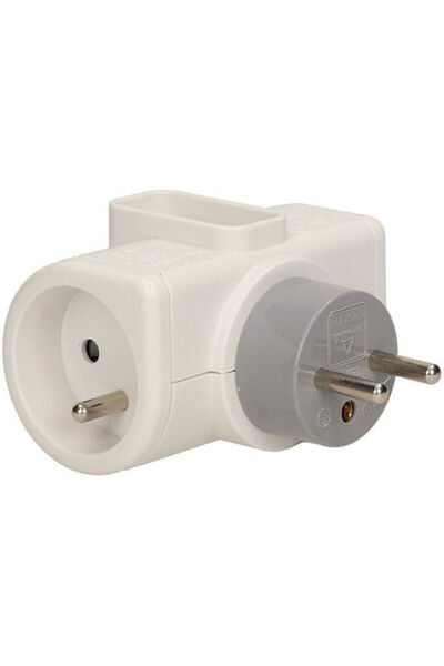 Orno Adaptor de perete tip T cu 3 poziții și USB-A Cod: OR-AE-1377