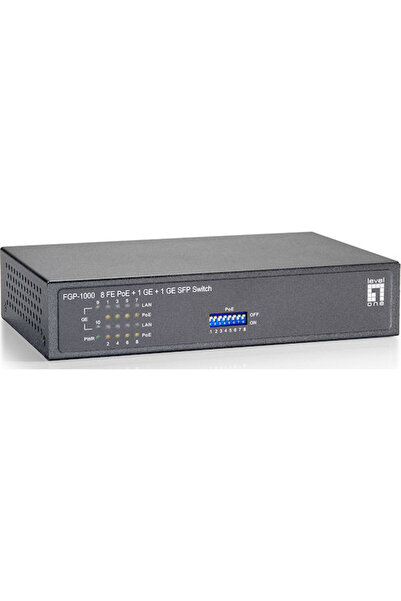 LEVEL ONE FGP-1000W90 Switch L2 PoE+ negestionabil cu 10 porturi Ethernet și ...