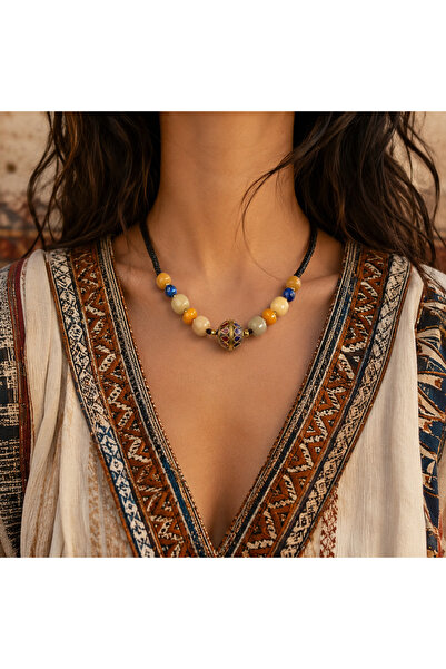 HER ŞEY NOTA www.herseynota.com Soraya Bohemian Natural Stone Bead Necklace H...