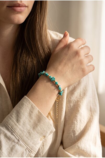 Mijja Genuine Natural Stone Women's Bracelet, Tarnish Resistant Lacquer Coati...