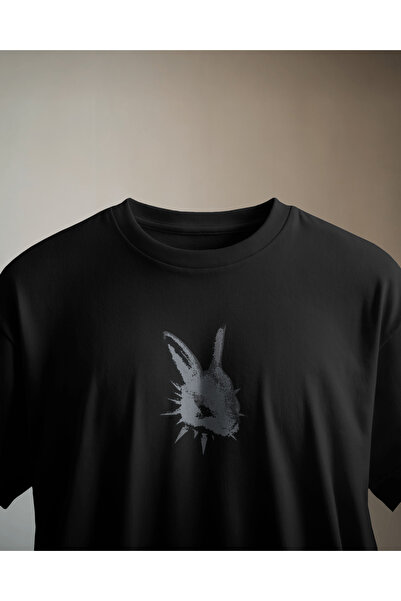 buzagi Chaos Rabbit Regular Unisex Black T-Shirt