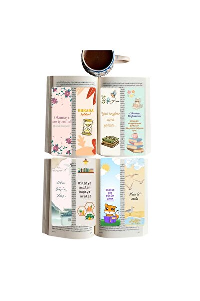 Seçkin Trend 8'li Motivasyon Sözlü Kitap Ayracı Seti-4, 4x14cm, Su ve Neme Karşı Laminasyonlu.