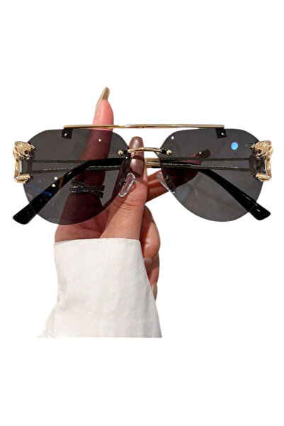 OEM Sunglasses, leopard print, retro design, metal frame, unisex