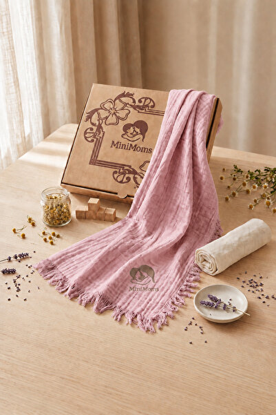 MİNİMOMS 100% Cotton 4-Layer Muslin Baby/Child Blanket 100X120 cm - Premium Q...