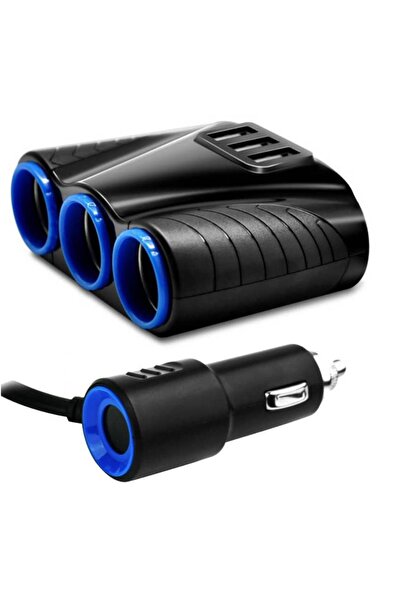 AUTONAV Adaptor Priza Auto 3 Porturi Bricheta, 3 Porturi USB, 120W, Z3324