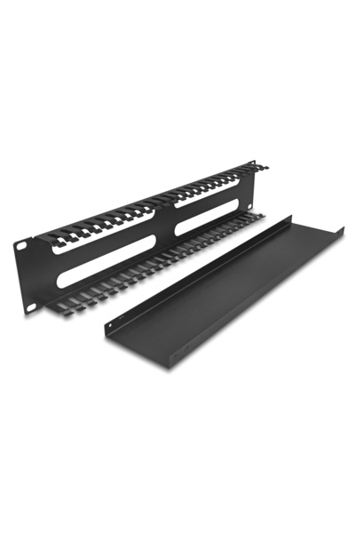 DELOCK cable management 81559 για rack 19"/2U, μεταλλικό, μαύρο