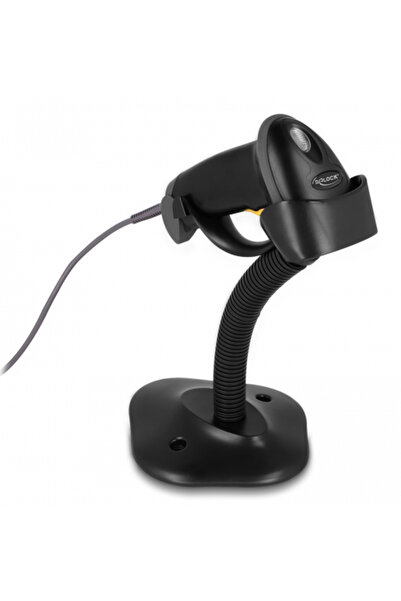 DELOCK USB barcode scanner 1D 90584, με καλώδιο σύνδεσης & βάση, μαύρο