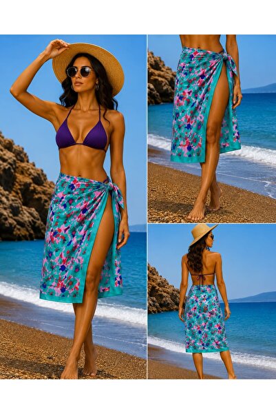Pareo Colorful Patterned Women's Pareo, Beach Shawl 70X180 cm